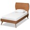 Baxton Studio Aimi Mid-Century Modern Walnut Brown Finished Wood Twin Size Platform Bed 183-11112-11159-Zoro - alternate 1